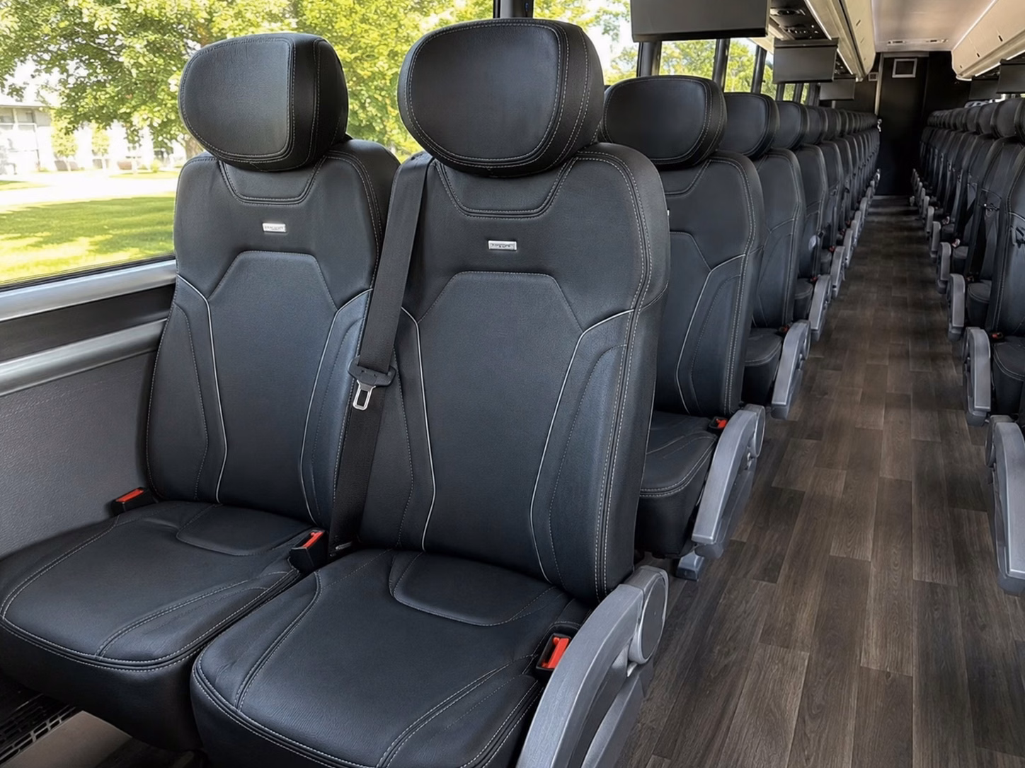 56 passenger charter bus inside